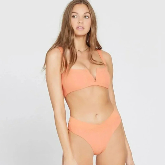 L*Space Pointelle Rib Lee Lee Top & Pointelle Rib Court Bottoms in sunset - Picture 1 of 16